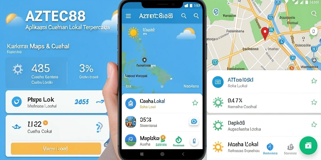 Antarmuka AZTEC88 yang sederhana dan informatif untuk cuaca lokal.