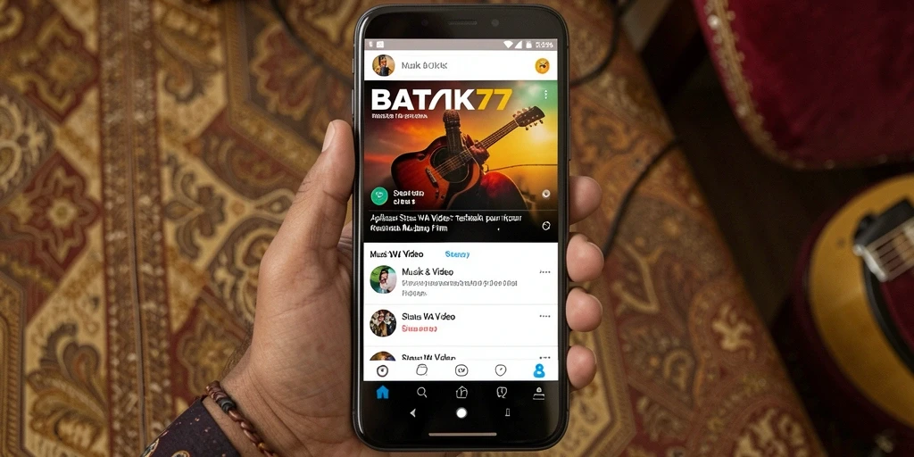 Tampilan antarmuka BATIK77 yang sederhana dan menarik untuk Status WA Video.