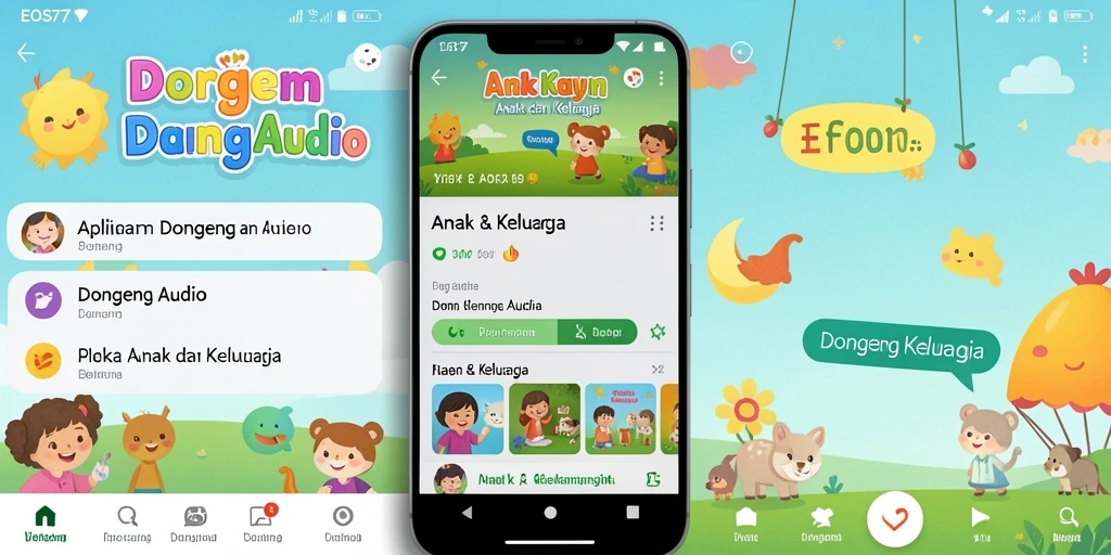 Antarmuka aplikasi EOS77 yang menarik dan ramah anak.