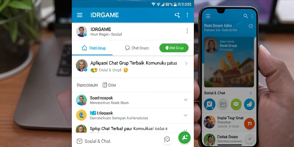 Tampilan antarmuka IDRGAME yang memudahkan penggunaan chat grup.