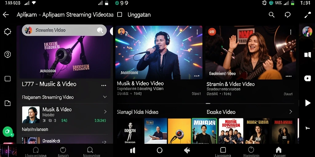Tampilan antarmuka aplikasi L777 untuk Streaming Video yang menarik.