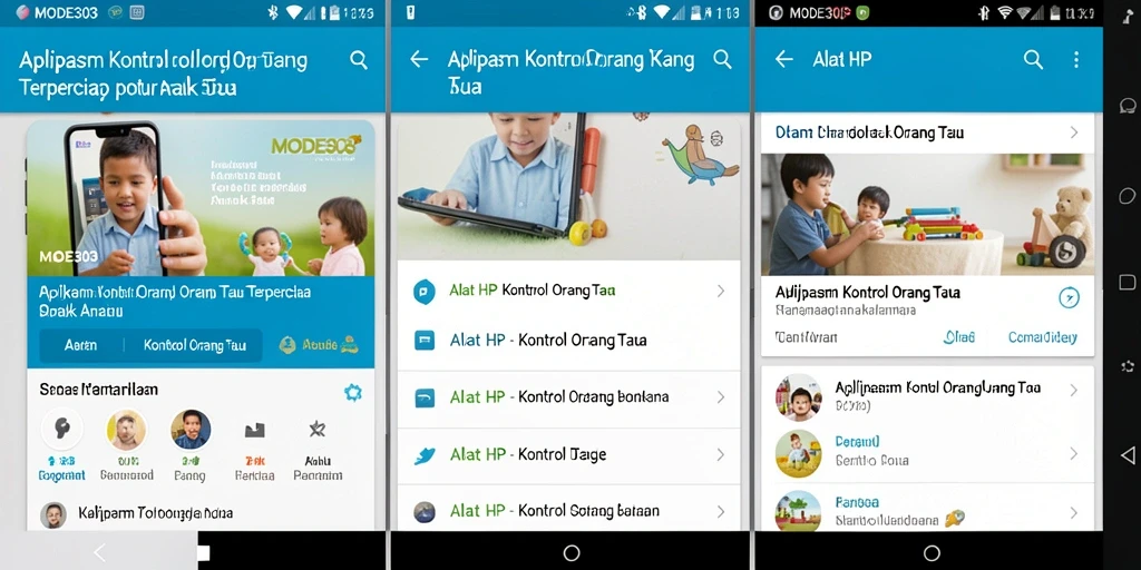 Antarmuka utama MODE303 menampilkan kontrol intuitif untuk orang tua.