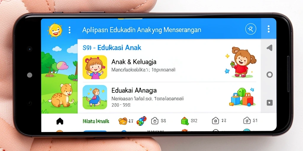 Tampilan antarmuka S80 yang ceria dan interaktif untuk anak-anak.