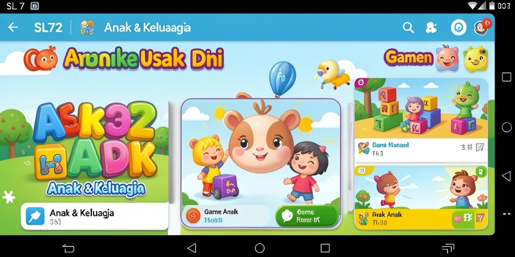 Screenshot antarmuka ceria SL72, menunjukkan fungsi permainan edukatif.