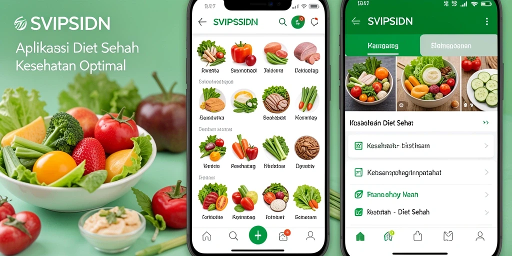 Antarmuka aplikasi Diet Sehat SVIPSIDN yang menarik dan informatif.