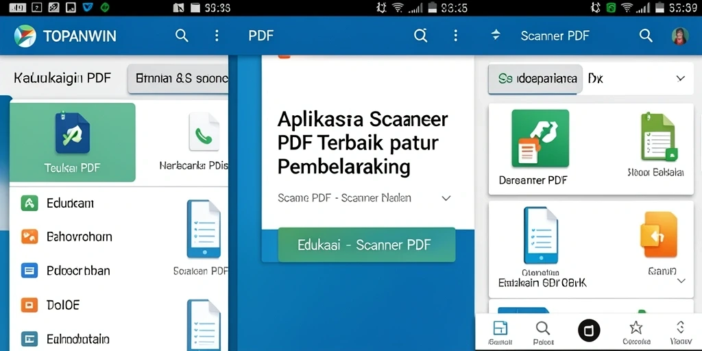 Tampilan antarmuka aplikasi TOPANWIN yang intuitif dan modern