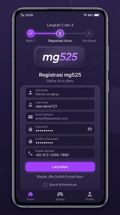 Cara Mudah Registrasi Akun mg525 di Android