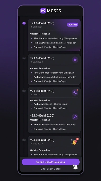 Riwayat Versi mg525 untuk Pengguna Android Indonesia